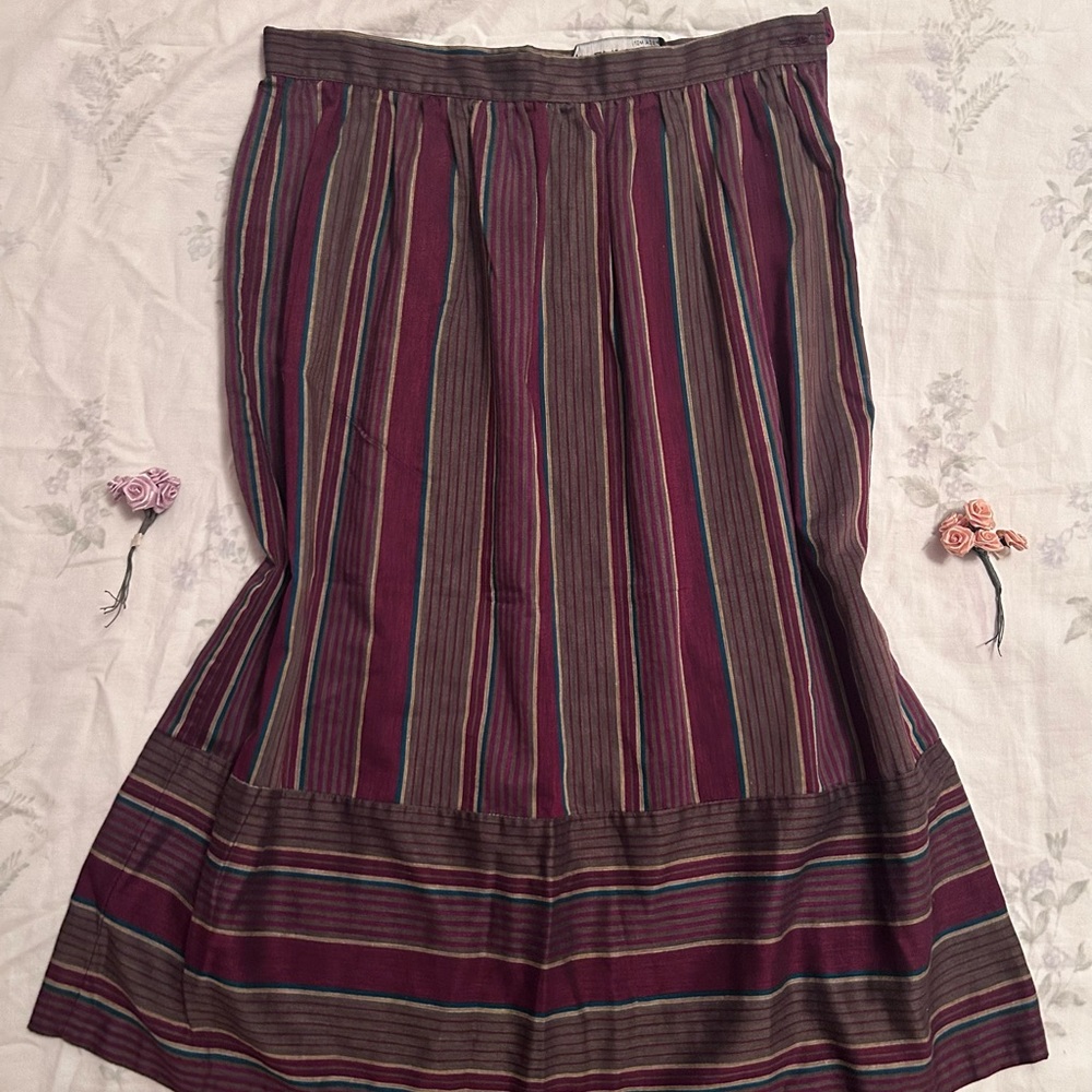 Striped Purple and Gray Women's Skirt